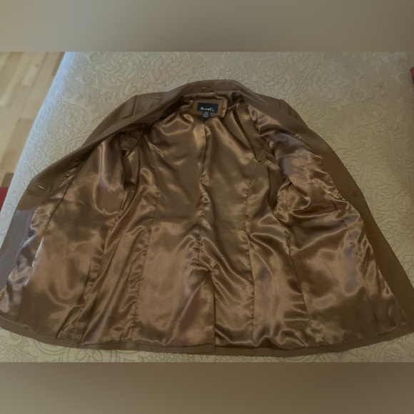 Denim & Co. Cognac Brown Leather Blazer Style Jacket, Size M - Picture 7 of 12